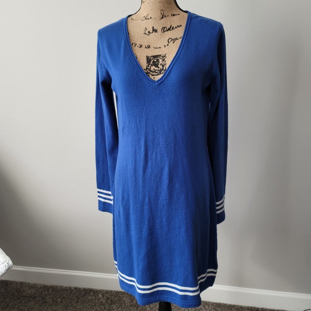 Escales Paris Blue Sweater Dress XL New with Tag